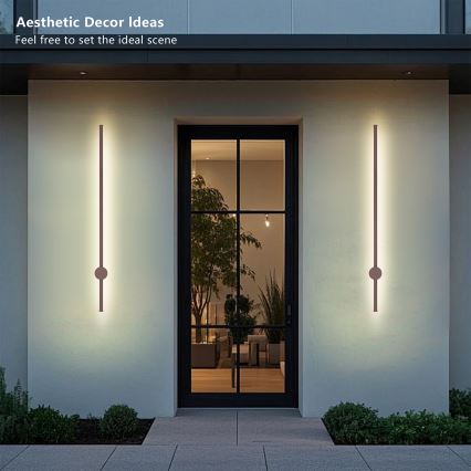 Brilagi - LED-Außenwandleuchte AURA LED/20W/230V 3000K IP54 97 cm braun CRI 90