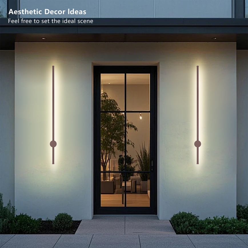 Brilagi - LED-Außenwandleuchte AURA LED/20W/230V 3000K IP54 97 cm braun CRI 90