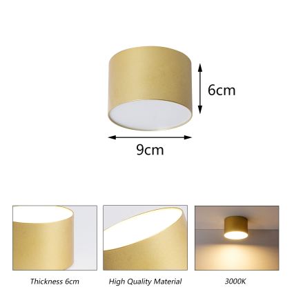 BRILAGI - Außen-Deckenleuchte FORIS LED/9W/230V Ø 9 cm goldfarben IP44
