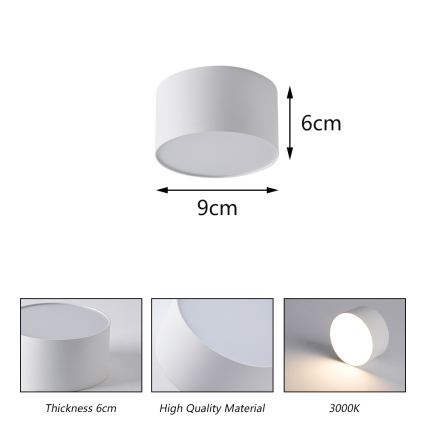 BRILAGI - Außen-Deckenleuchte FORIS LED/9W/230V Ø 9 cm weiß IP44