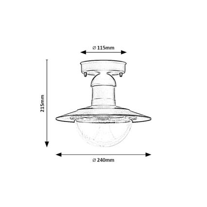 Brilagi - Außen-Deckenleuchte MOLDE 1xE27/60W IP44 schwarz