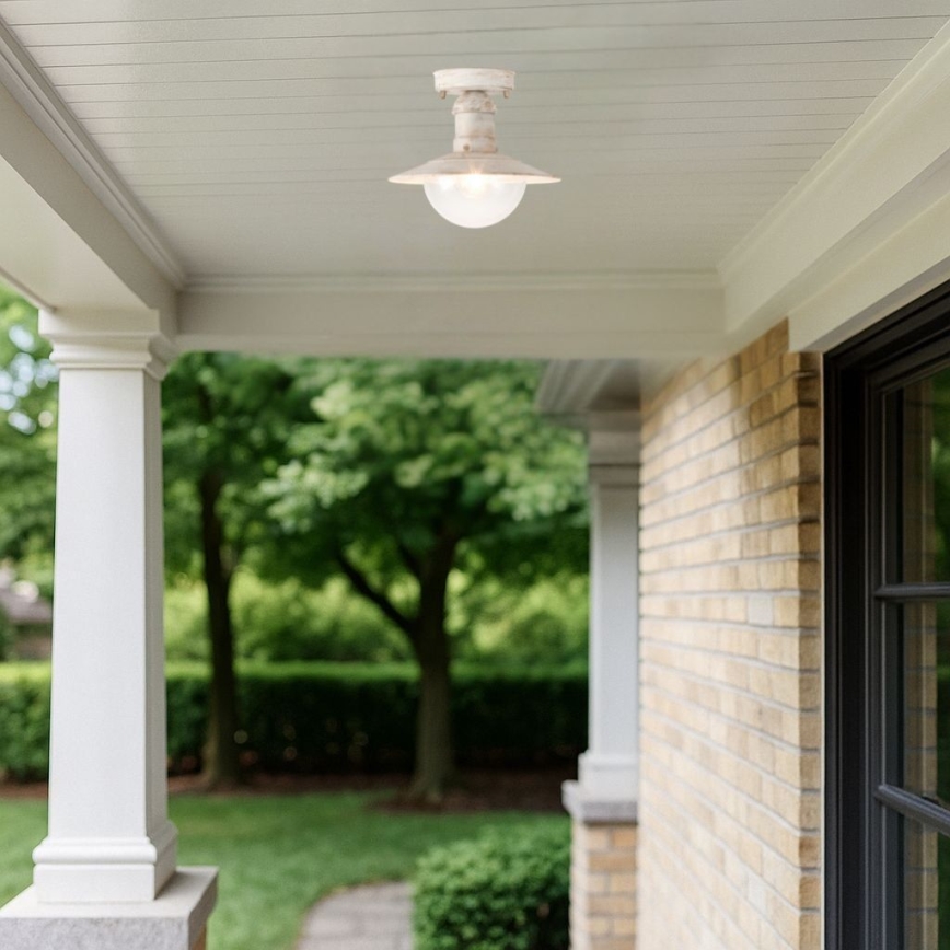 Brilagi - Außen-Deckenleuchte MOLDE 1xE27/60W IP44 weiß/Patina