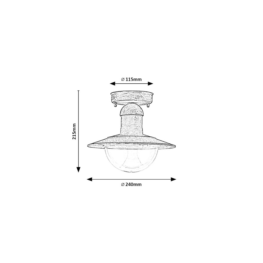 Brilagi - Außen-Deckenleuchte MOLDE 1xE27/60W IP44 weiß/Patina