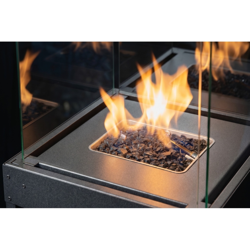Brilagi - Außen-Gaskamin FLARO GAS 142x36 cm 8kW 1xAAA anthrazit + Schutzabdeckung