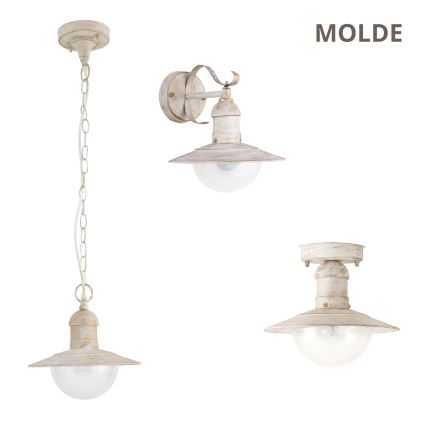 Brilagi - Außen-Pendelleuchte MOLDE 1xE27/60W IP44 weiß/Patina