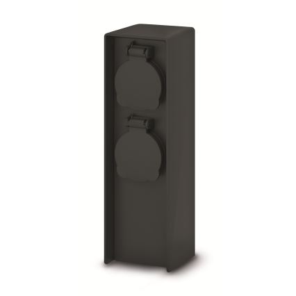 Brilagi - Außen-Steckdosen-Säule 2-fach 230 V IP44 SCHUKO schwarz