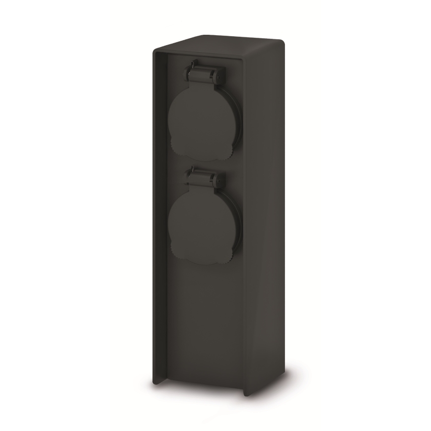 Brilagi - Außen-Steckdosen-Säule 2-fach 230 V IP44 SCHUKO schwarz