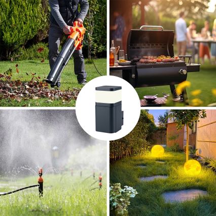 Brilagi - Außenwandleuchte mit SCHUKO-Steckdose PILLAR 1xG9/11W/230V IP44 anthrazit