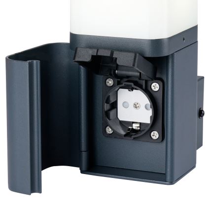 Brilagi - Außenwandleuchte mit SCHUKO-Steckdose PILLAR 1xG9/11W/230V IP44 anthrazit