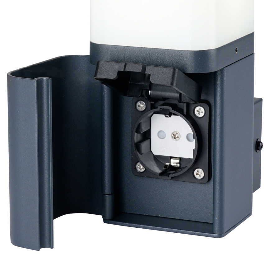 Brilagi - Außenwandleuchte mit SCHUKO-Steckdose PILLAR 1xG9/11W/230V IP44 anthrazit