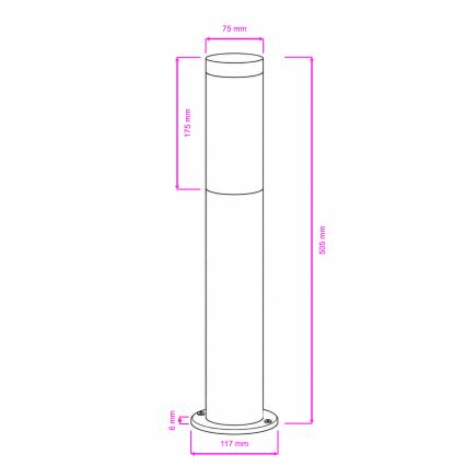 BRILAGI - Außenleuchte ELIA 1xE27/20W/230V IP44 50 cm anthrazit
