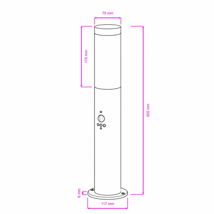 BRILAGI - Außenleuchte mit Bewegungsmelder ELIA 1xE27/20W/230V IP44 50 cm mattchrom