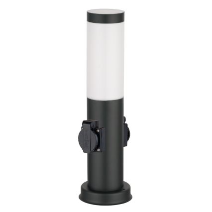 Brilagi - Außenleuchte NOVA mit 2 SCHUKO-Steckdosen 1xE27/15W/230V 40 cm IP44 schwarz