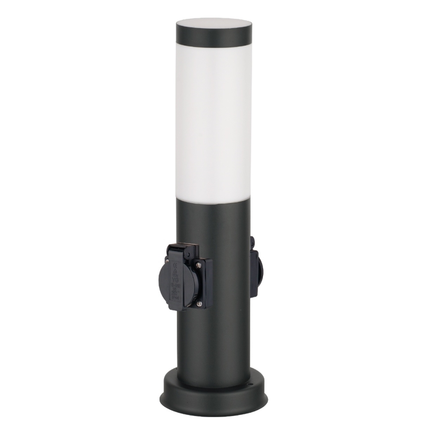 Brilagi - Außenleuchte NOVA mit 2 SCHUKO-Steckdosen 1xE27/15W/230V 40 cm IP44 schwarz
