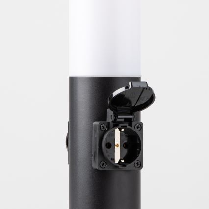 BRILAGI - Außenleuchte NOVA mit 2 SCHUKO-Steckdosen 1xE27/15W/230V 40 cm IP44 schwarz