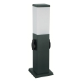 Brilagi - Außenleuchte mit 2 SCHUKO-Steckdosen 1xE27/15W/230V 40 cm IP44 anthrazit