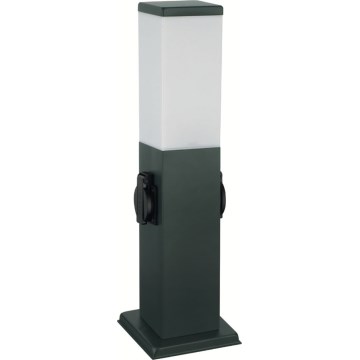 Brilagi - Außenleuchte mit 2 SCHUKO-Steckdosen 1xE27/15W/230V 40 cm IP44 anthrazit