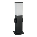 Brilagi - Außenleuchte mit 2 SCHUKO-Steckdosen 1xE27/15W/230V 40 cm IP44 schwarz