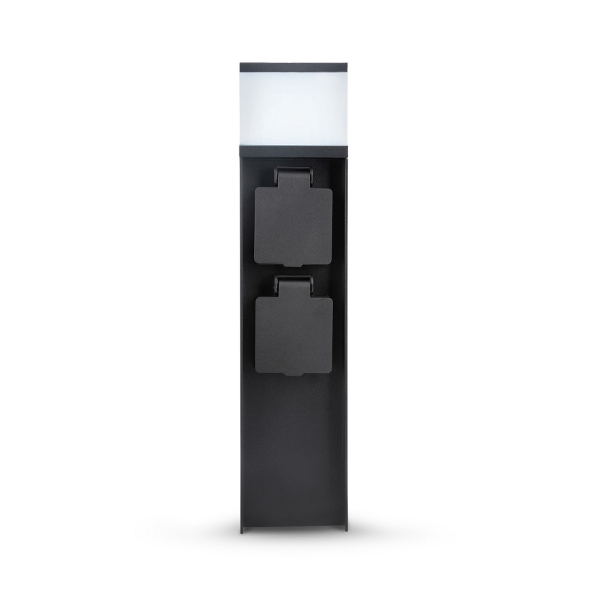 Brilagi - Außenleuchte mit 2 SCHUKO-Steckdosen 1xG9/11W/230V IP44 schwarz