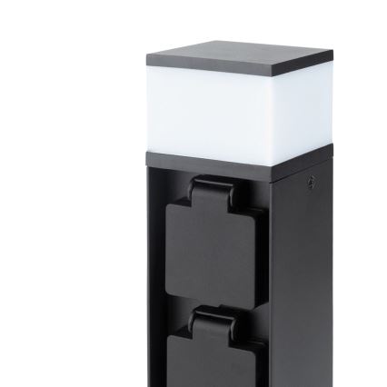 Brilagi - Außenleuchte mit 2 SCHUKO-Steckdosen 1xG9/11W/230V IP44 schwarz
