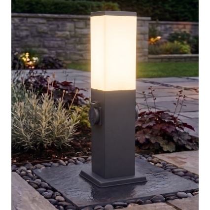 Brilagi - Außenleuchte mit 2 SCHUKO-Steckdosen NOVA 1xE27/15W/230V 40 cm IP44 Anthrazit