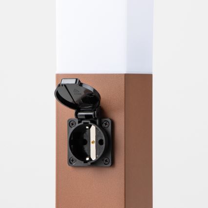 Brilagi - Außenleuchte mit 2 SCHUKO-Steckdosen NOVA 1xE27/15W/230V 40 cm IP44 braun