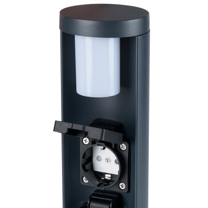 Brilagi - Außenleuchte mit 2 SCHUKO-Steckdosen PILLAR 1xG9/11W/230V IP44 Anthrazit