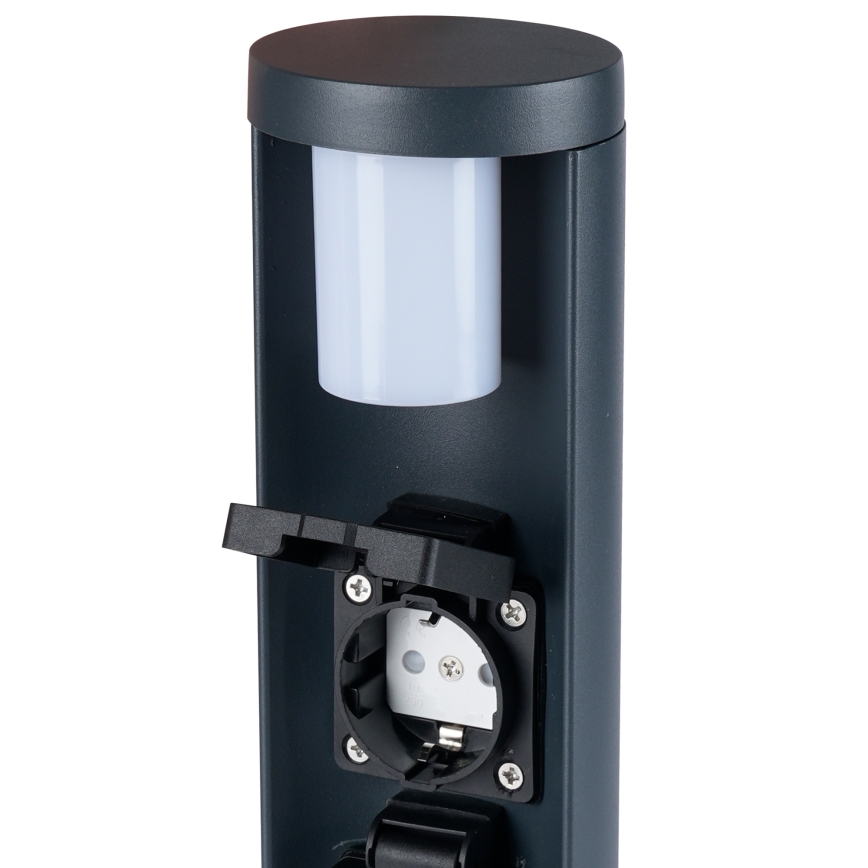 Brilagi - Außenleuchte mit 2 SCHUKO-Steckdosen PILLAR 1xG9/11W/230V IP44 Anthrazit