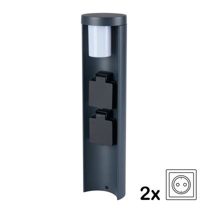 Brilagi - Außenleuchte mit 2 SCHUKO-Steckdosen PILLAR 1xG9/11W/230V IP44 Anthrazit