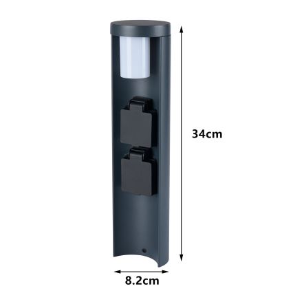 Brilagi - Außenleuchte mit 2 SCHUKO-Steckdosen PILLAR 1xG9/11W/230V IP44 Anthrazit