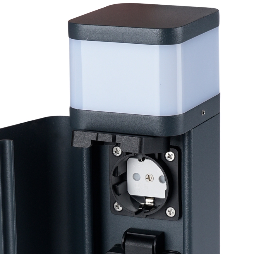 Brilagi - Außenleuchte mit 2 Schuko-Steckdosen PILLAR 1xG9/11W/230V IP44 Anthrazit