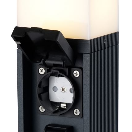 Brilagi - Außenleuchte mit 2 SCHUKO-Steckdosen PILLAR 1xG9/11W/230V IP44 anthrazit