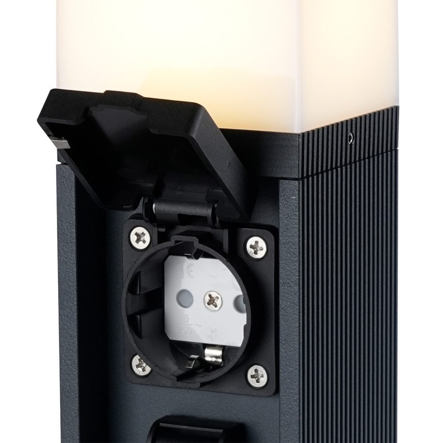 Brilagi - Außenleuchte mit 2 SCHUKO-Steckdosen PILLAR 1xG9/11W/230V IP44 anthrazit