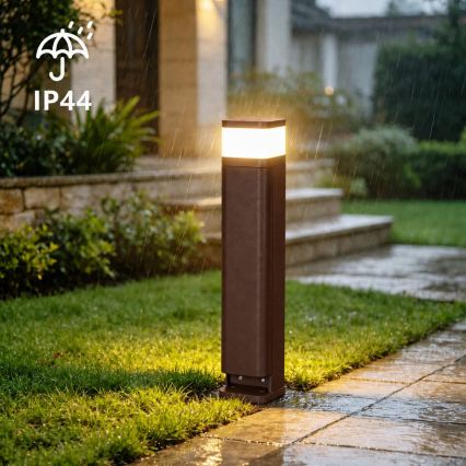 BRILAGI - Außenleuchte mit 2 SCHUKO-Steckdosen PILLAR 1xG9/11W/230V IP44 braun