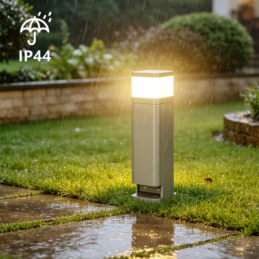 BRILAGI - Außenleuchte mit 2 SCHUKO-Steckdosen PILLAR 1xG9/11W/230V IP44 grau