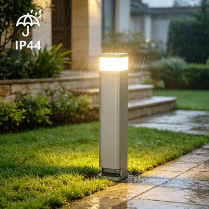BRILAGI - Außenleuchte mit 2 SCHUKO-Steckdosen PILLAR 1xG9/11W/230V IP44 grau