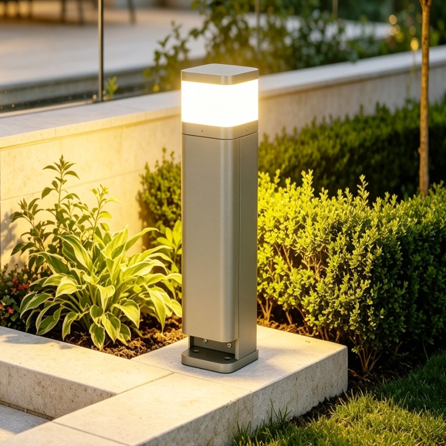 BRILAGI - Außenleuchte mit 2 SCHUKO-Steckdosen PILLAR 1xG9/11W/230V IP44 grau