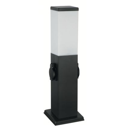 Brilagi - Außenleuchte mit 2 SCHUKO-Steckdosen NOVA 1xE27/15W/230V 40 cm IP44 schwarz