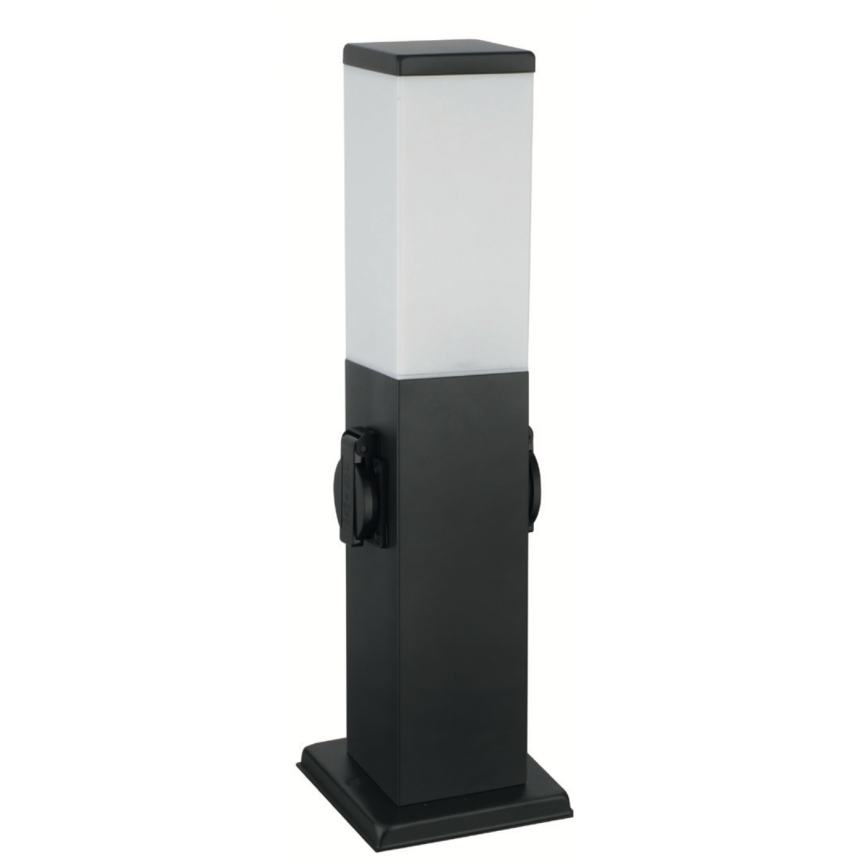 Brilagi - Außenleuchte mit 2 SCHUKO-Steckdosen NOVA 1xE27/15W/230V 40 cm IP44 schwarz