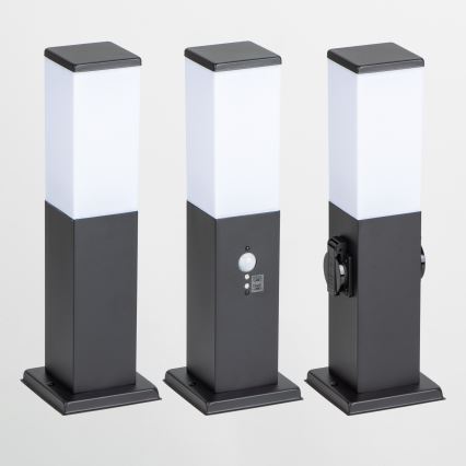 Brilagi - Außenleuchte mit 2 SCHUKO-Steckdosen NOVA 1xE27/15W/230V 40 cm IP44 schwarz