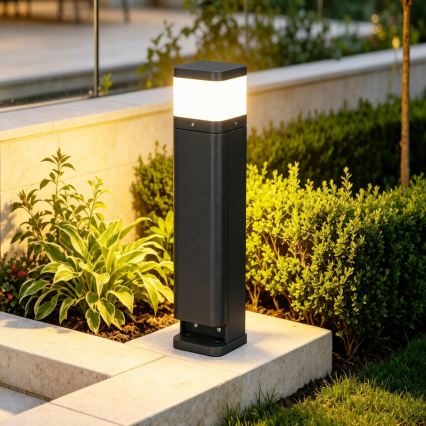 BRILAGI - Außenleuchte mit 2 Steckdosen SCHUKO PILLAR 1xG9/11W/230V IP44 schwarz
