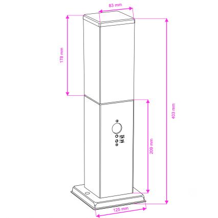 Brilagi - Außenleuchte mit Bewegungsmelder NOVA 1xE27/15W/230V 40 cm IP44 anthrazit