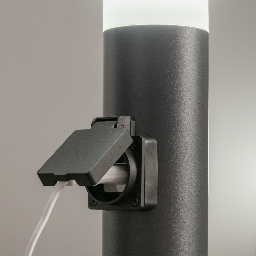 BRILAGI - Außenleuchte mit integrierter Steckdose ELIA 1xE27/20W/230V IP44 50 cm anthrazit