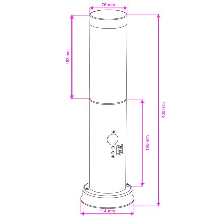 Brilagi - Außenleuchte mit Sensor NOVA 1xE27/15W/230V 40 cm IP44 braun