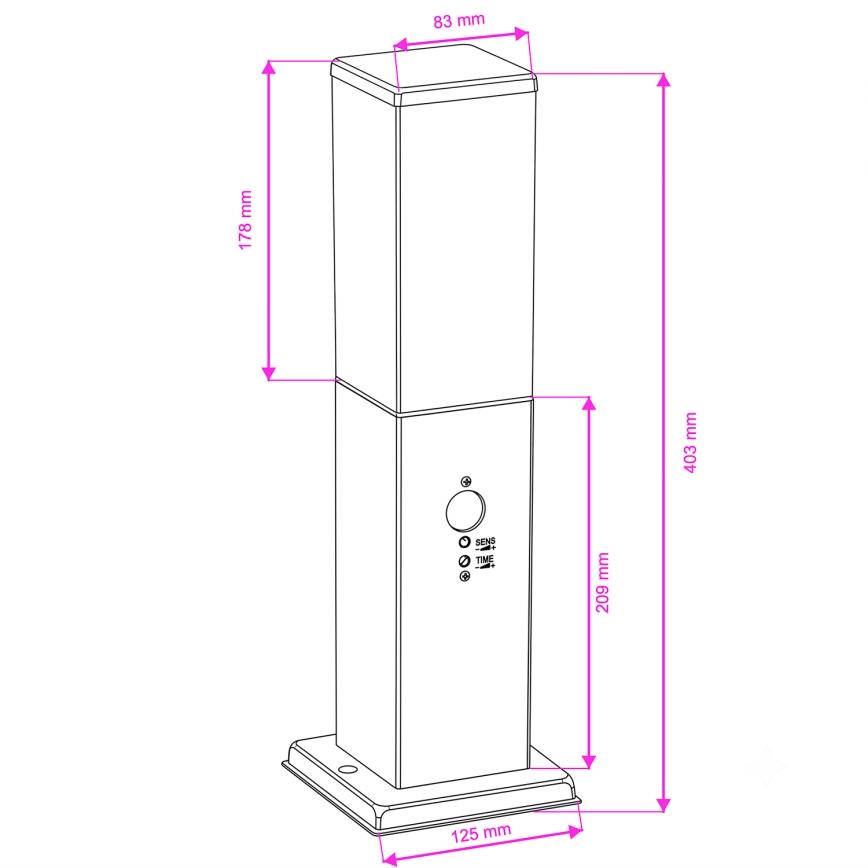 Brilagi - Außenleuchte mit Sensor NOVA 1xE27/15W/230V 40 cm IP44 mattchrom