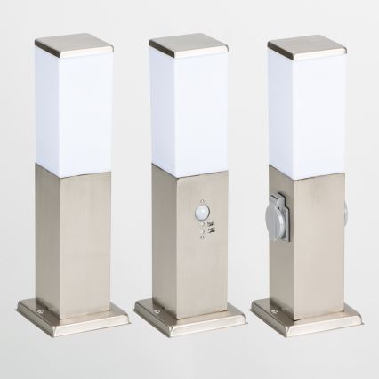 Brilagi - Außenleuchte mit Sensor NOVA 1xE27/15W/230V 40 cm IP44 mattchrom