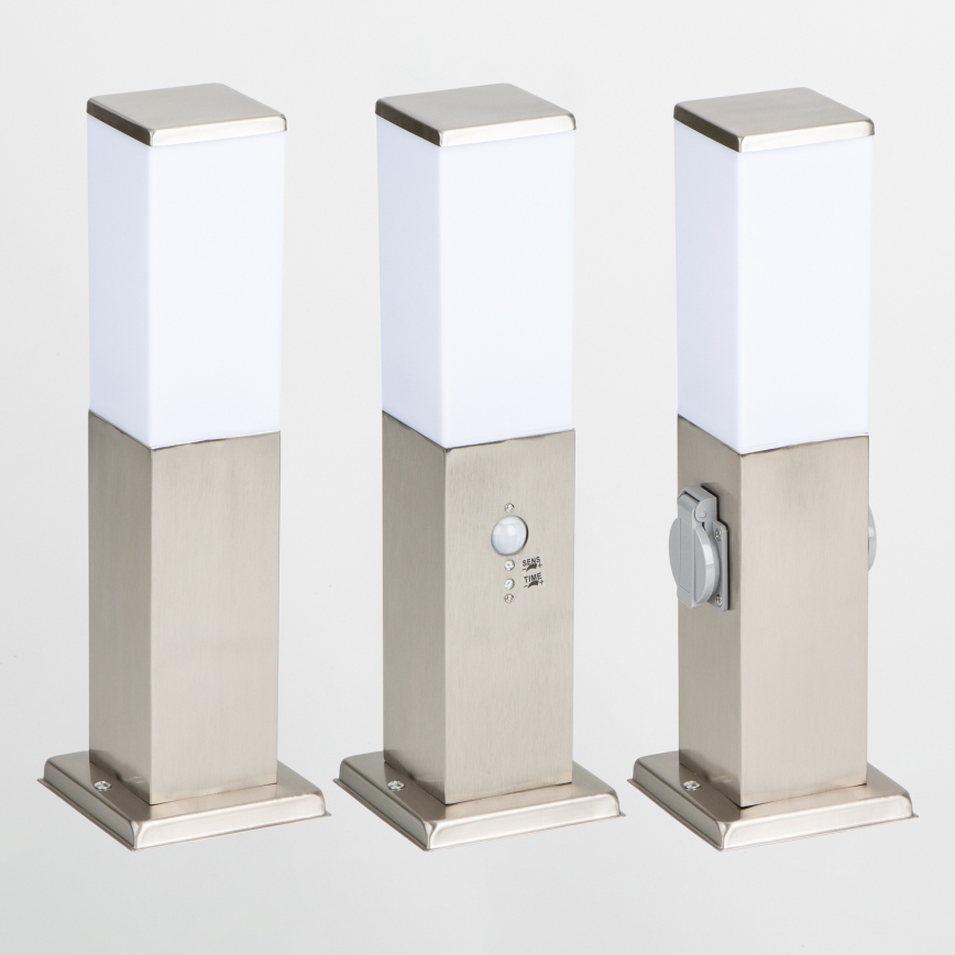 Brilagi - Außenleuchte mit Sensor NOVA 1xE27/15W/230V 40 cm IP44 mattchrom