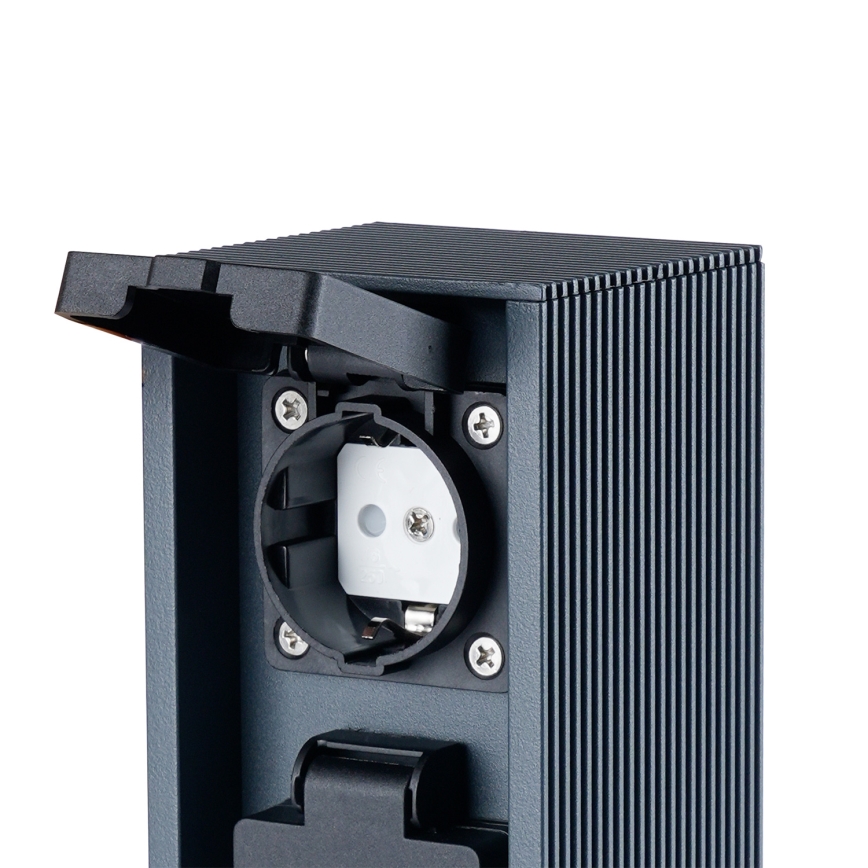 Brilagi - Außensteckdosensäule PILLAR 2Z SCHUKO 230V IP44 anthrazit