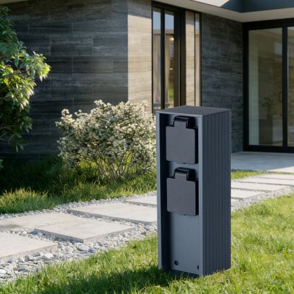 Brilagi - Außensteckdosensäule PILLAR 2Z SCHUKO 230V IP44 anthrazit