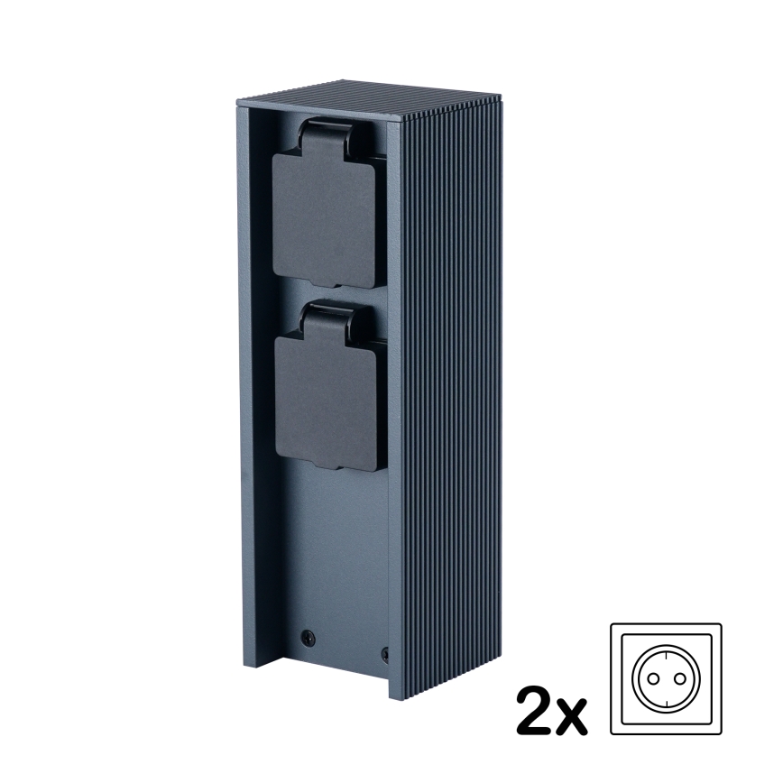 Brilagi - Außensteckdosensäule PILLAR 2Z SCHUKO 230V IP44 anthrazit